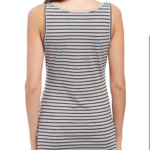 🎀 Host Pick 🎀 Gray and Black Stripe Ruched Maternity Tank - Picture 2 of 2